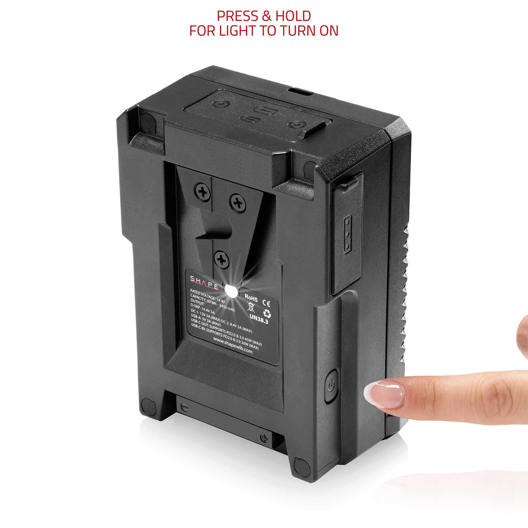 SHAPE Mini 50Wh V-Mount battery USB-C Input/Output - Image 2