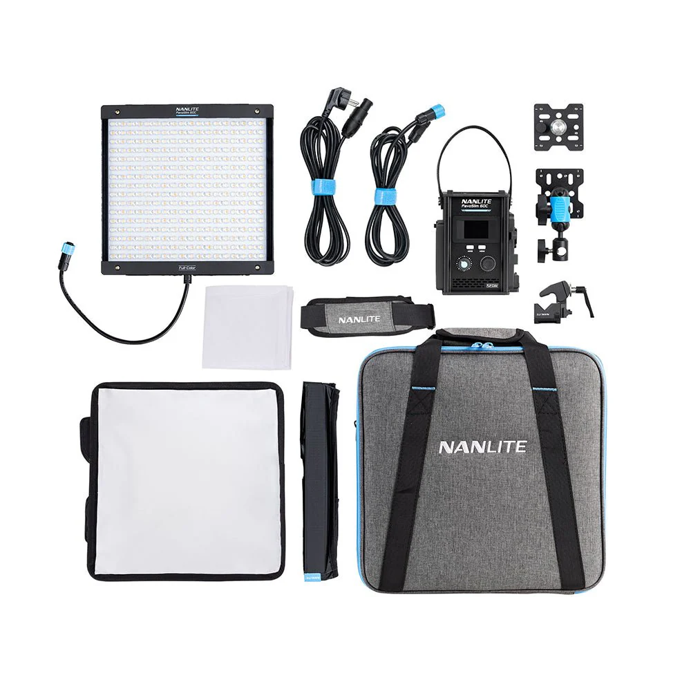 NANLITE PavoSlim 60B KIT with Quick Release Softbox & Clamp