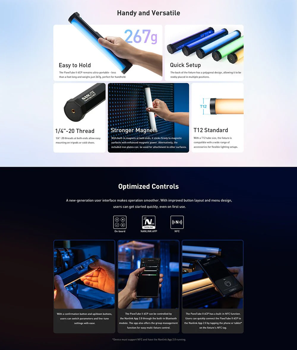 NANLITE PavoTube II 6 CP LED Full-color Tube Light - Image 6