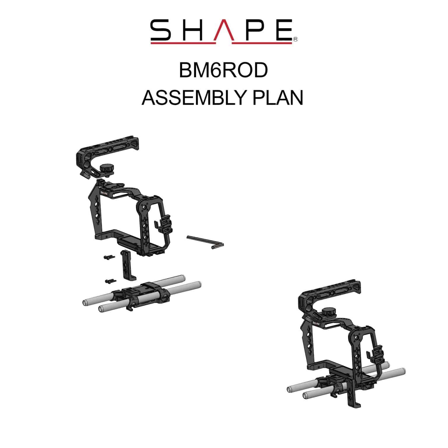 SHAPE Blackmagic Cinema Camera 6K/6K PRO/6K G2 Camera Cage, Top Handle and Rod Bloc System - Image 19