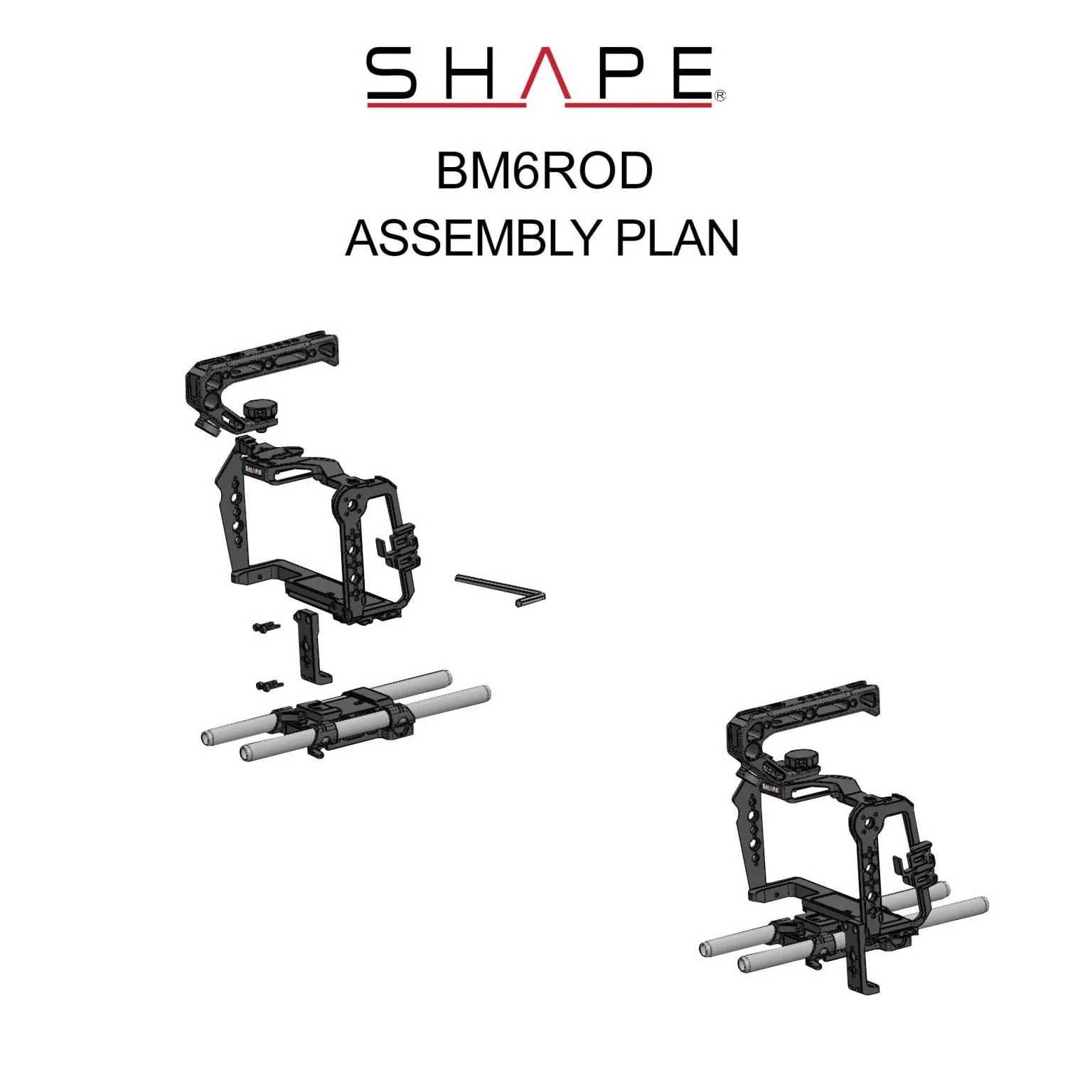 SHAPE Blackmagic Cinema Camera 6K/6K PRO/6K G2 Camera Cage, Top Handle and Rod Bloc System - Image 20