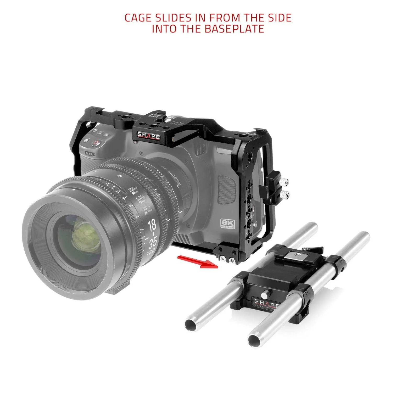 SHAPE Blackmagic Cinema Camera 6K/6K PRO/6K G2 Camera Cage, Top Handle and Rod Bloc System - Image 8