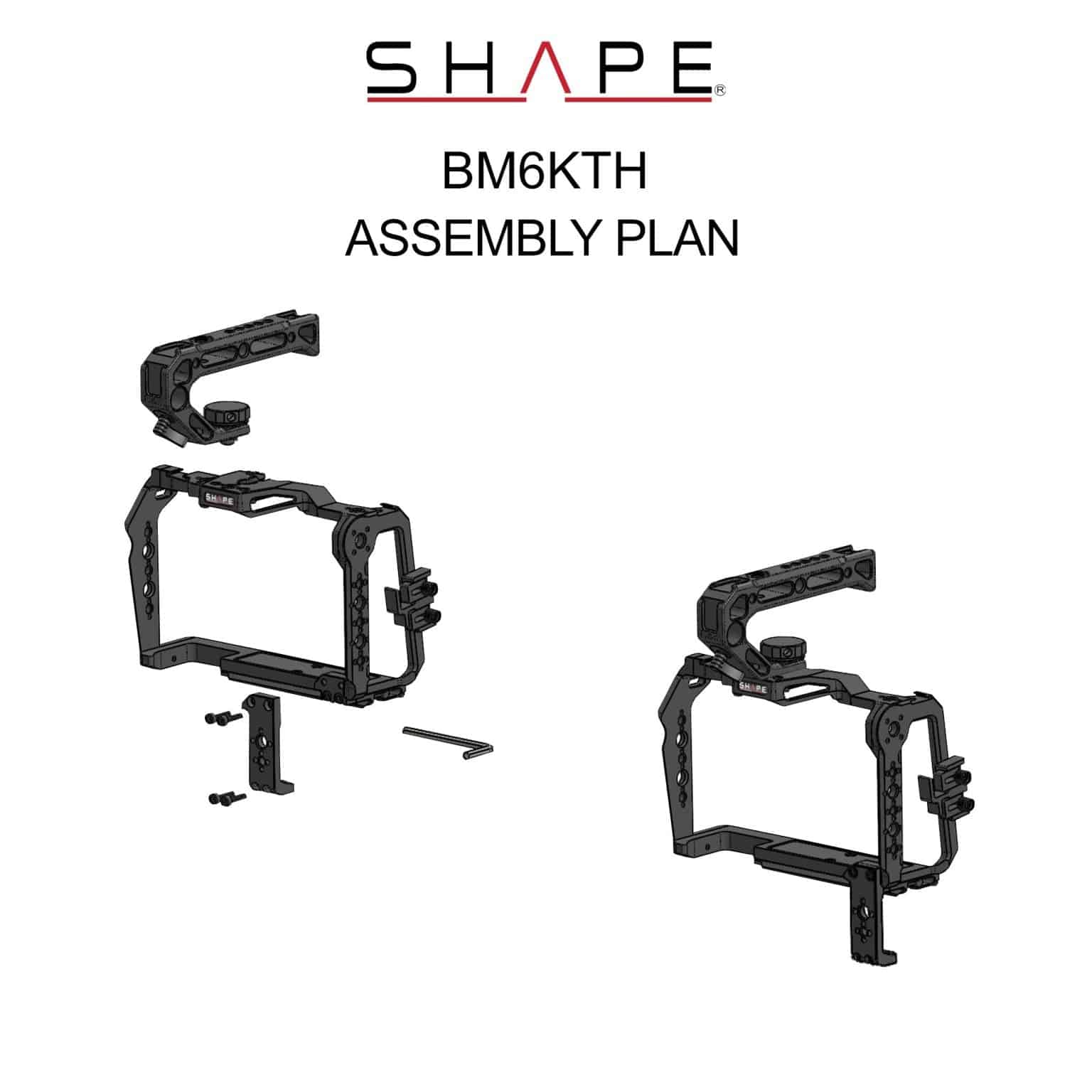 SHAPE Blackmagic Cinema Camera 6K/6K PRO/6K G2 Camera Cage with Top Handle - Image 15