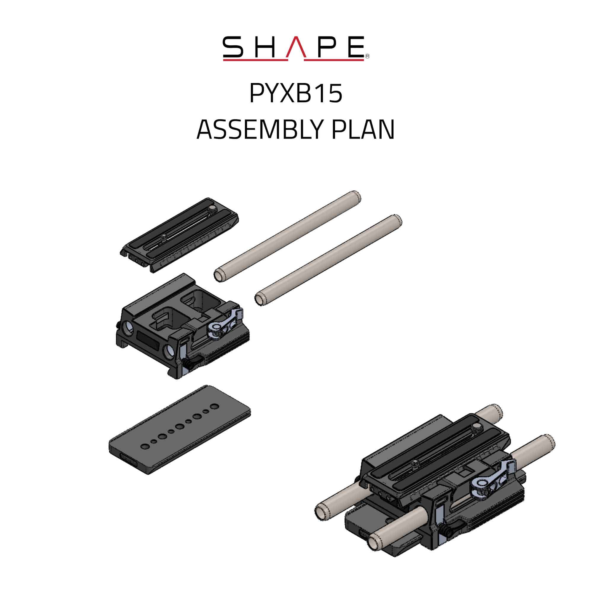 SHAPE Blackmagic PYXIS 6K 15mm LWS Channel Baseplate - Image 8