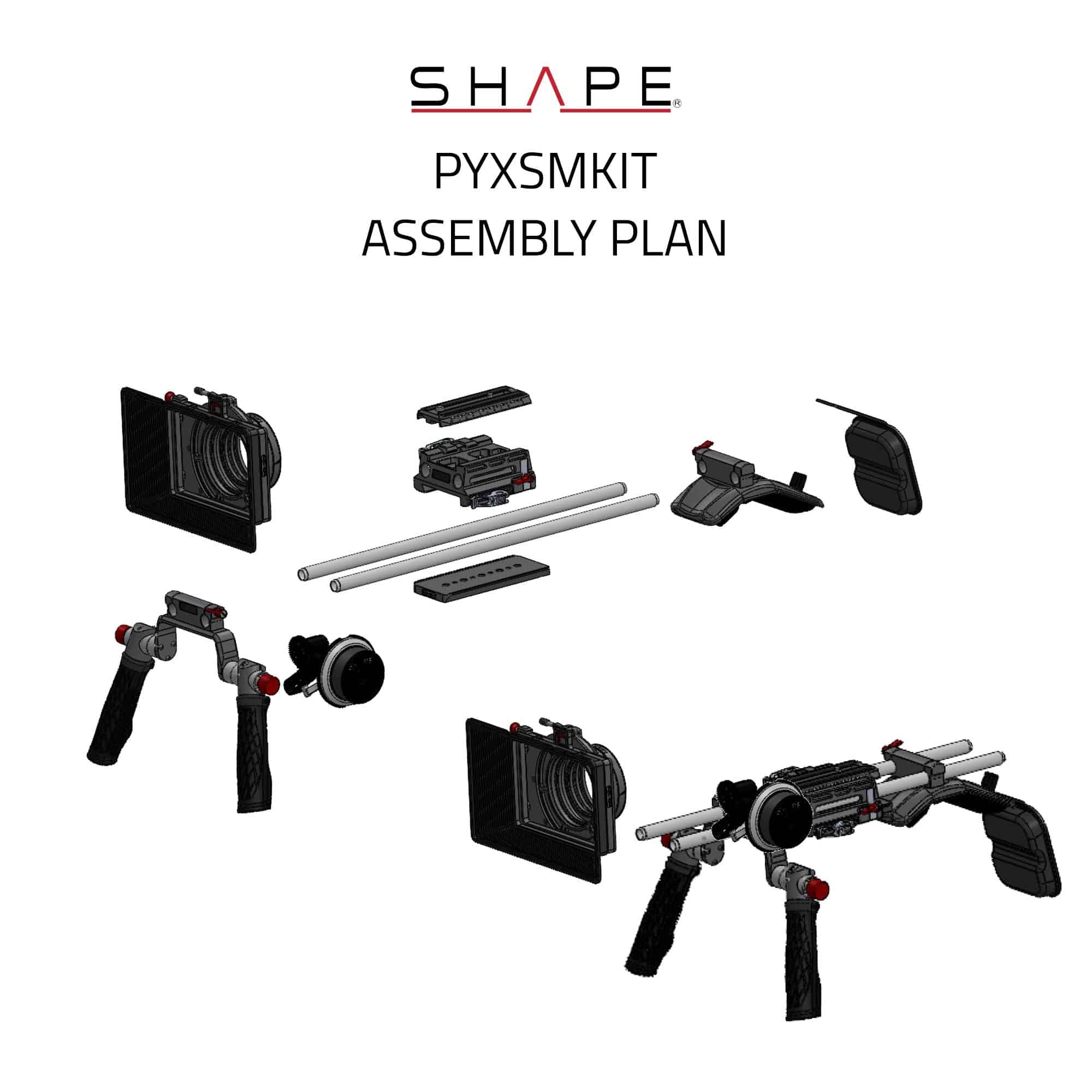 SHAPE Blackmagic PYXIS 6K Shoulder Mount System with Matte Box & Follow Focus Kit - Image 7