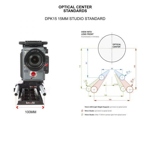 SHAPE Bridge Plate 15 mm Studio ARRI Standard with ARRI Dovetail Plate 12 inches - Image 3