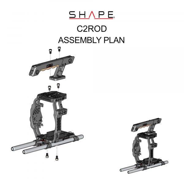 SHAPE Camera Cage, Top Handle and Rod Bloc System for Canon C200/C200B - Image 8