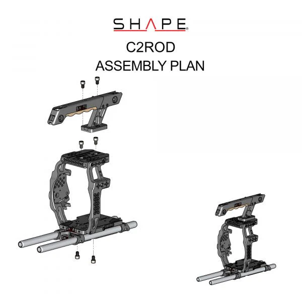 SHAPE Camera Cage, Top Handle and Rod Bloc System for Canon C200/C200B - Image 9