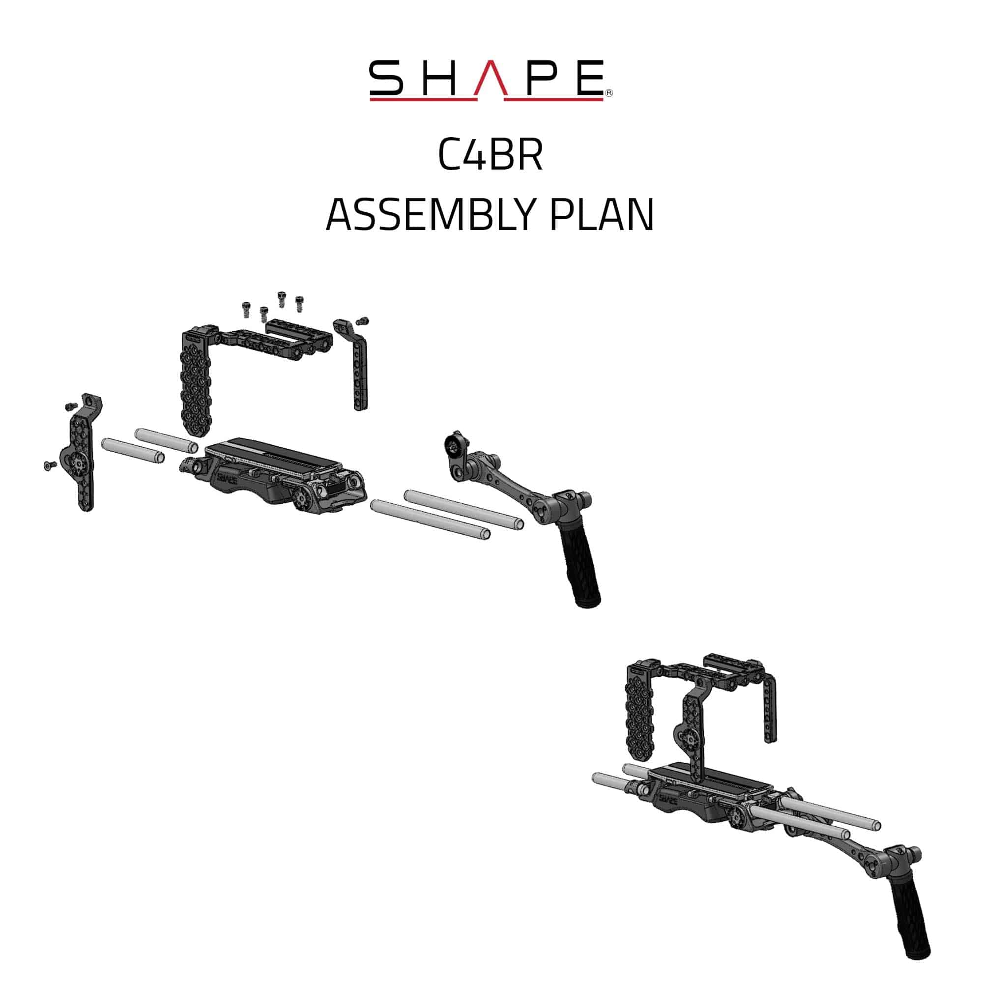 SHAPE Canon C400 Camera Cage Baseplate with Handle - Image 3