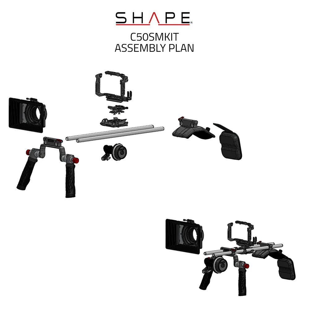 SHAPE Shoulder Mount Matte Box Follow Focus for Canon C50 - Image 8