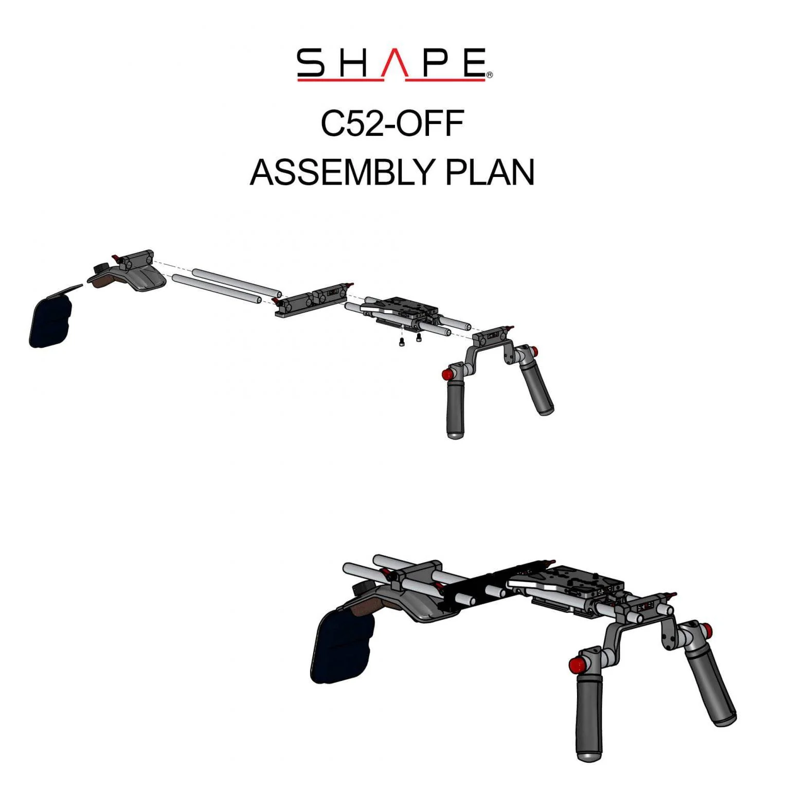 SHAPE Canon C500 MKII/C300 MKIII Offset Shoulder Mount Rig - Image 10
