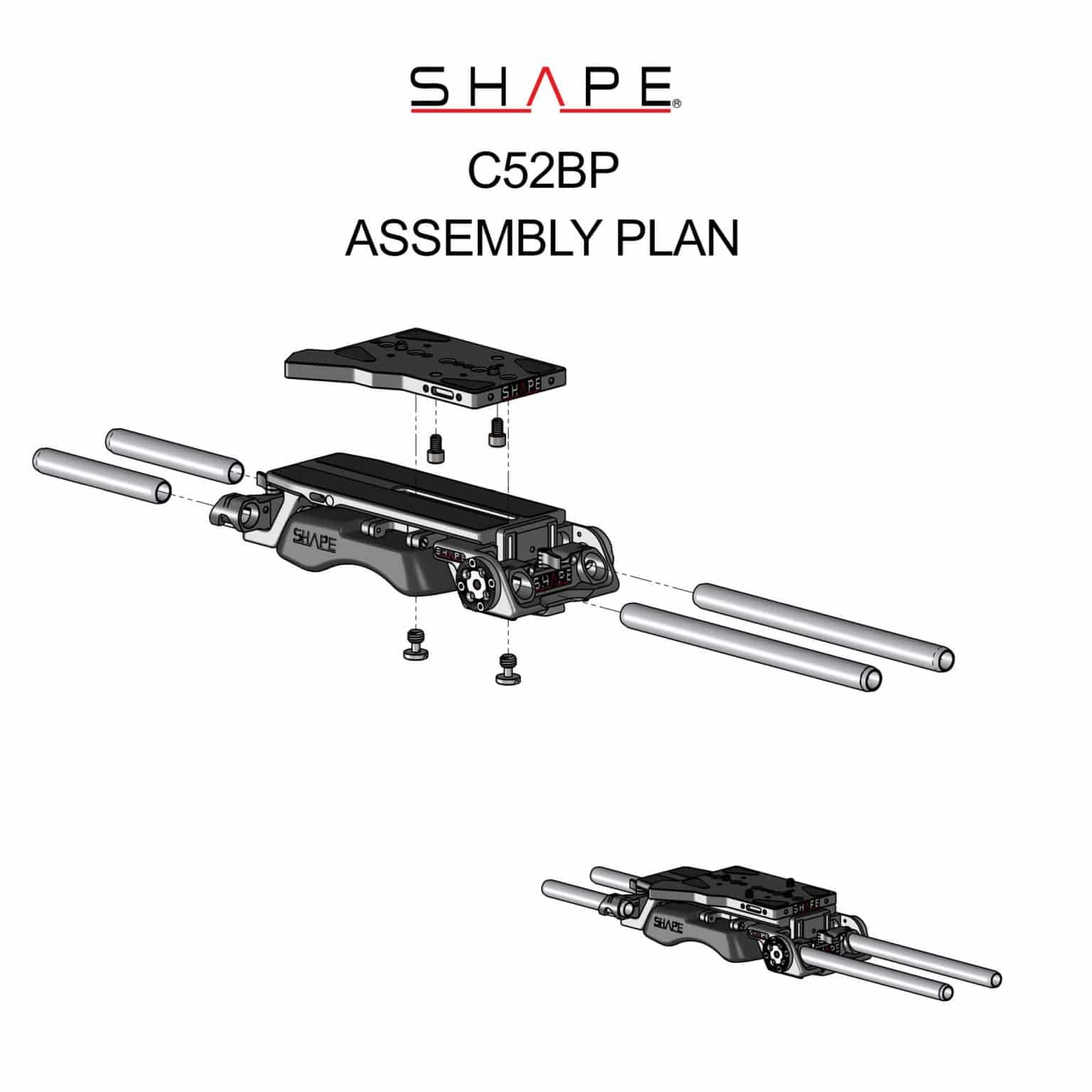 SHAPE Canon C500 MKII/C300 MKIII V-Lock Quick Release Baseplate - Image 7