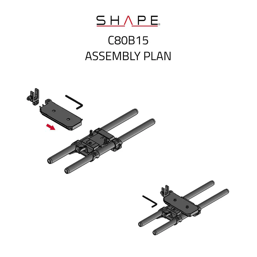 SHAPE Canon EOS C80 ARCA Baseplate 15mm LWS - Image 8