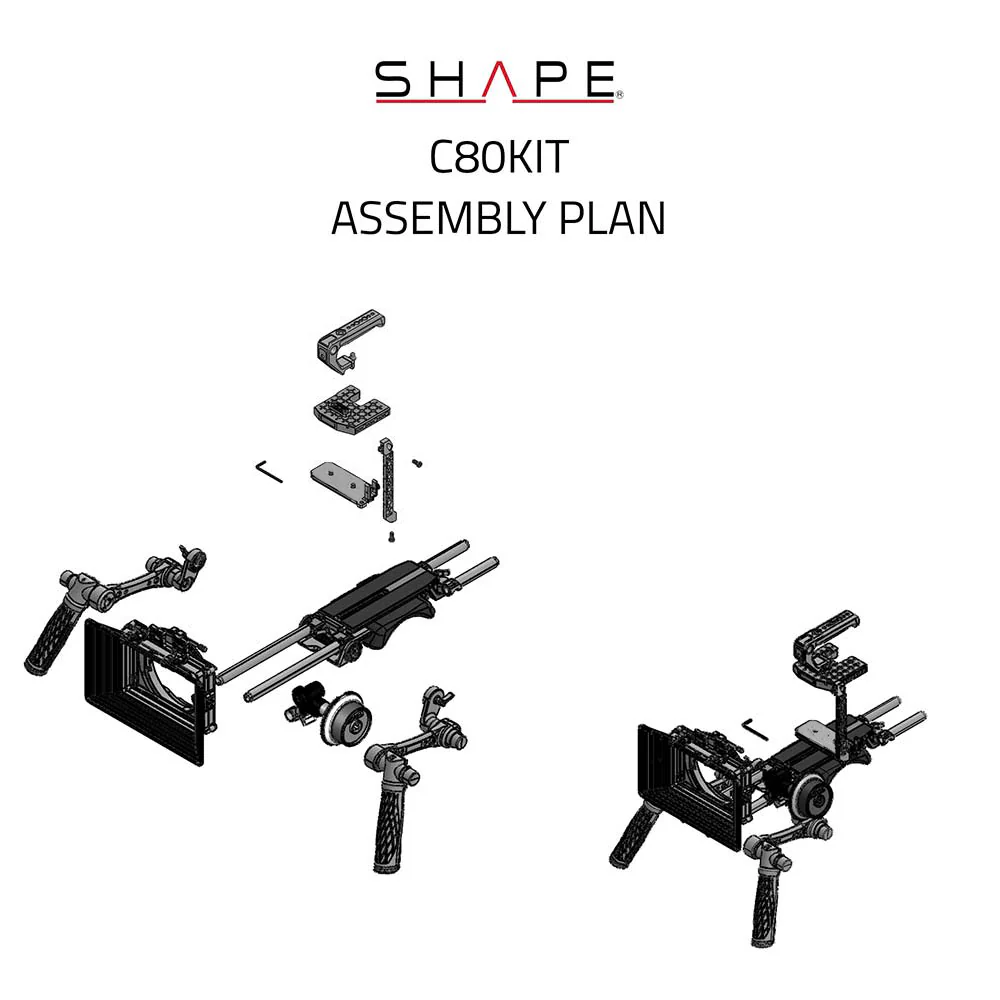 SHAPE Canon EOS C80 Baseplate Kit with Matte Box, Follow Focus - Image 9