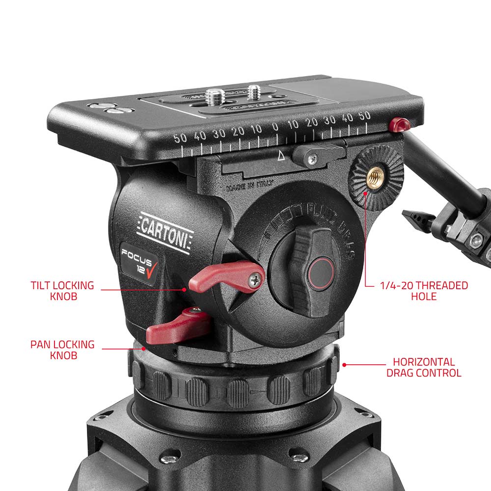 SHAPE FOCUS 12 Fluid Head with Red Lock Legs Mid-Level Spreader - Image 6
