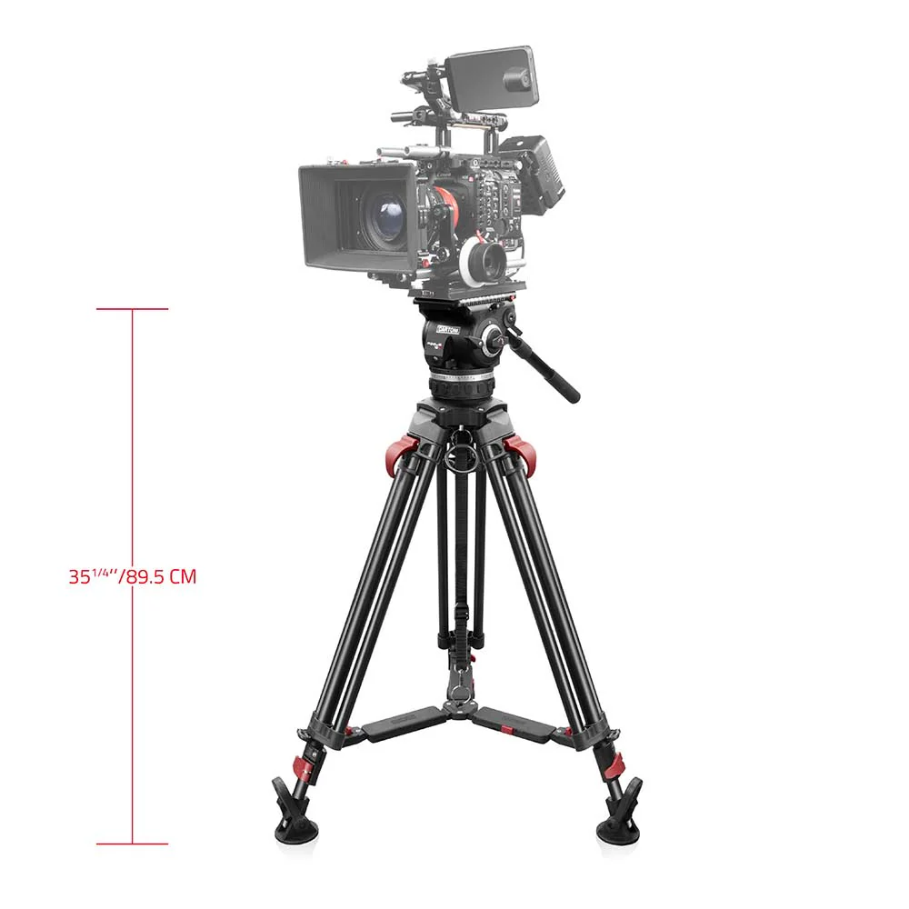 SHAPE FOCUS 18 Fluid Head with Red Lock Legs Mid-Level Spreader - Image 13