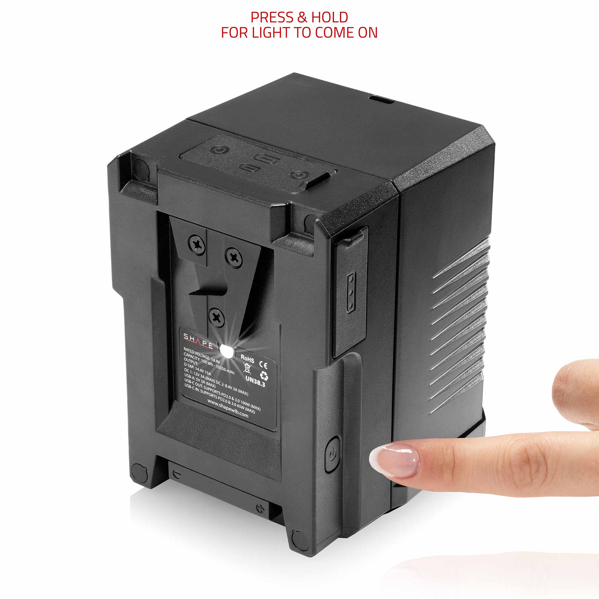 SHAPE Mini 150 Wh V-Mount battery USB-C Input/Output - Image 2