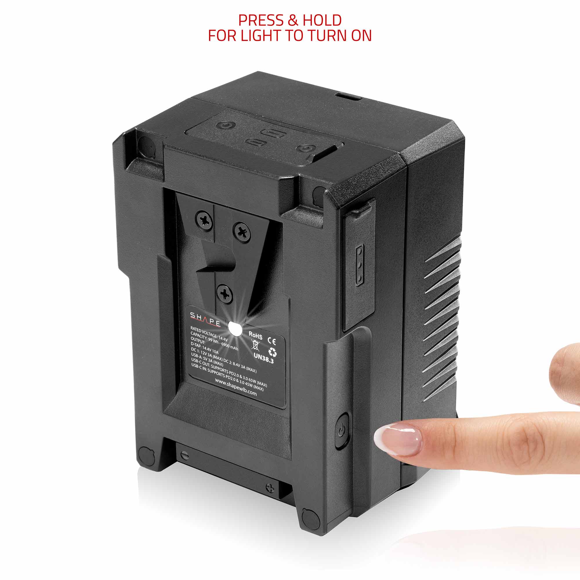 SHAPE Mini 99Wh V-Mount battery USB-C Input/Output - Image 2