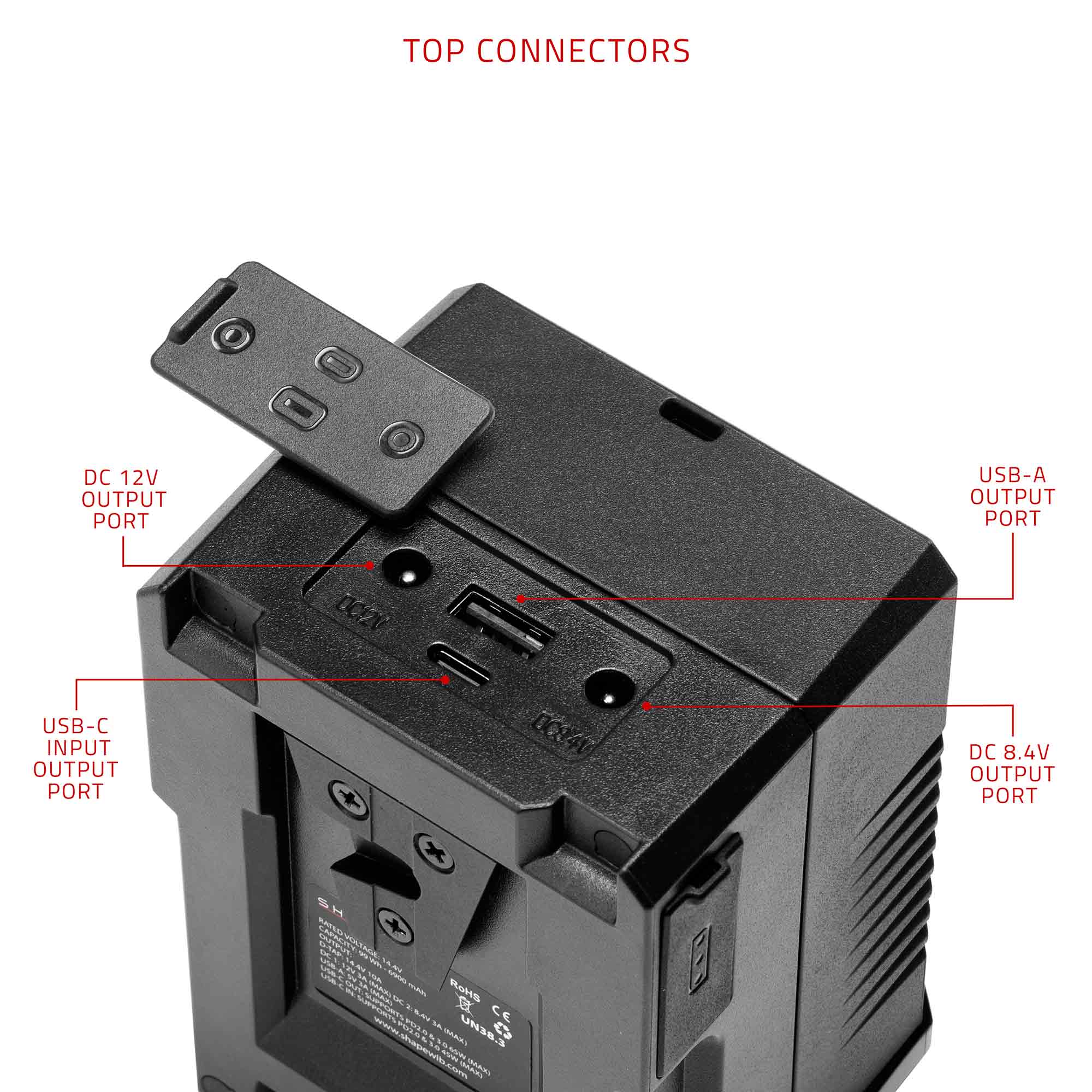 SHAPE Mini 99Wh V-Mount battery USB-C Input/Output - Image 5