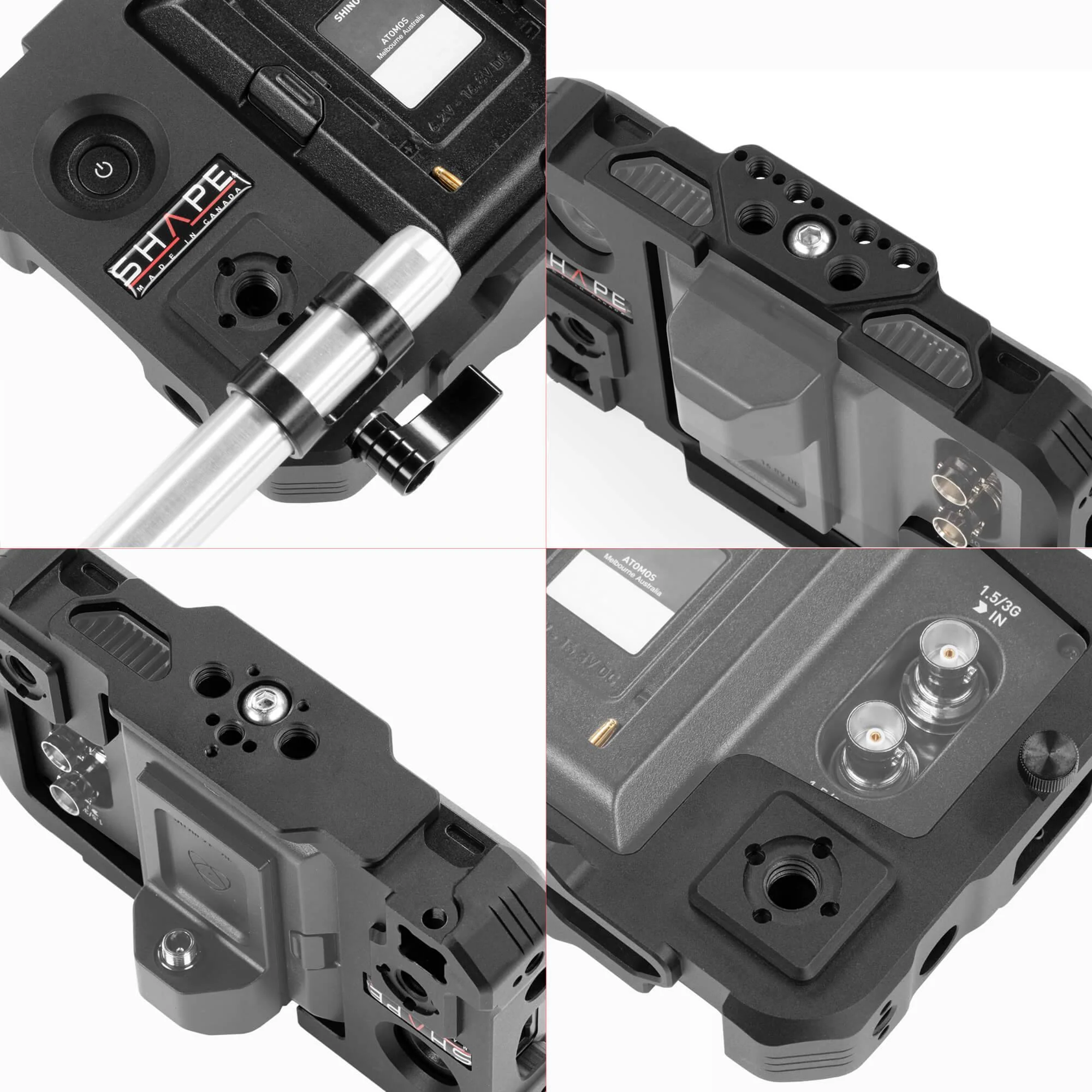 SHAPE Monitor Cage with Swivel Rod Clamp for Atomos Shinobi - Image 7