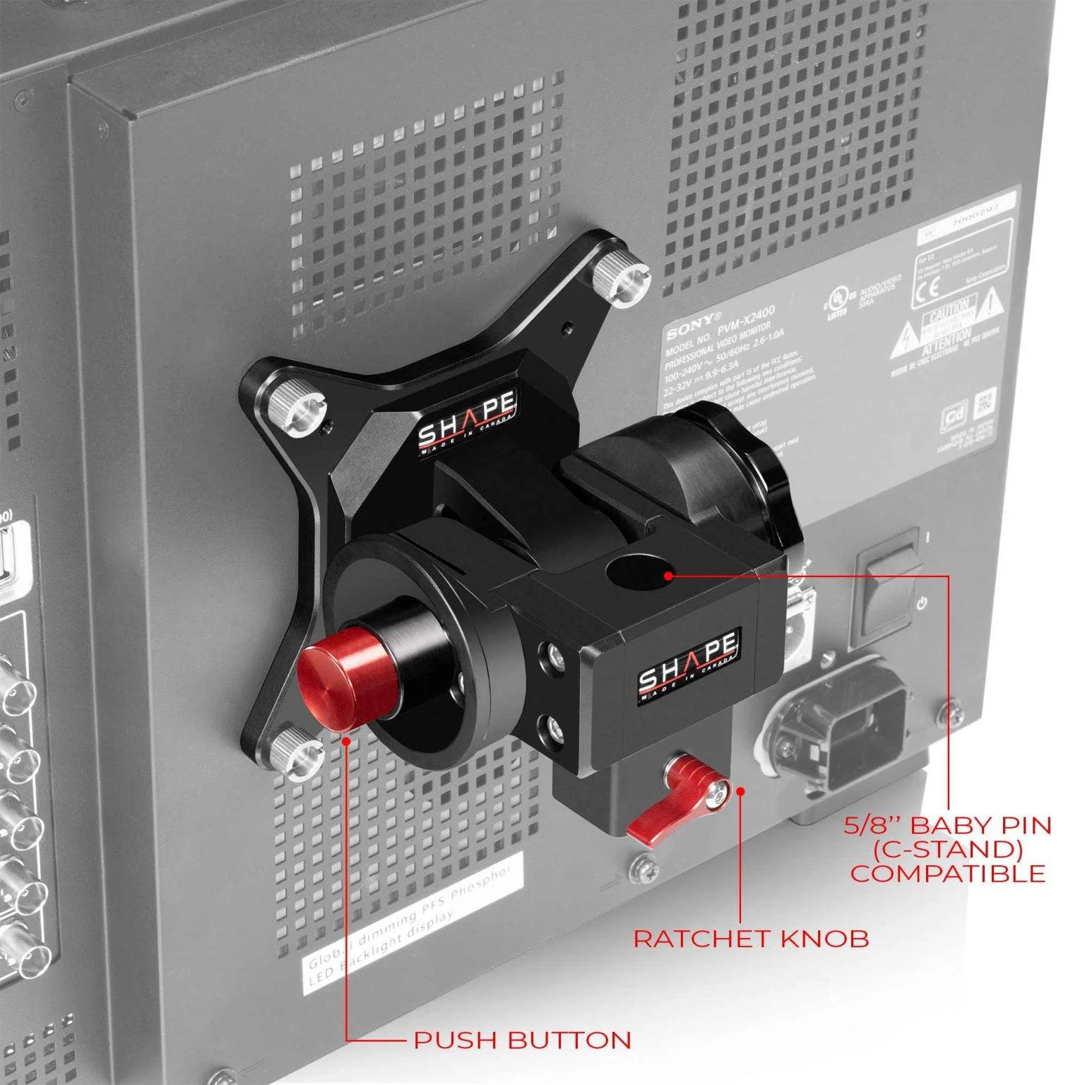 SHAPE Monitor Support Mount Vesa with Push Button - Image 3