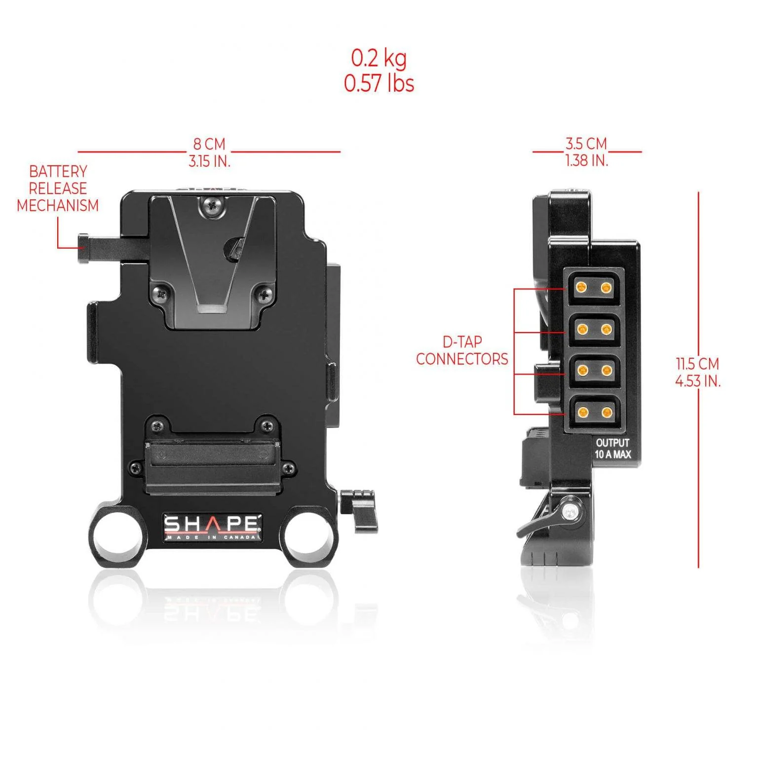 SHAPE Multi D-Tap V-Mount Plate 15 mm LWS Rod Bloc - Image 3
