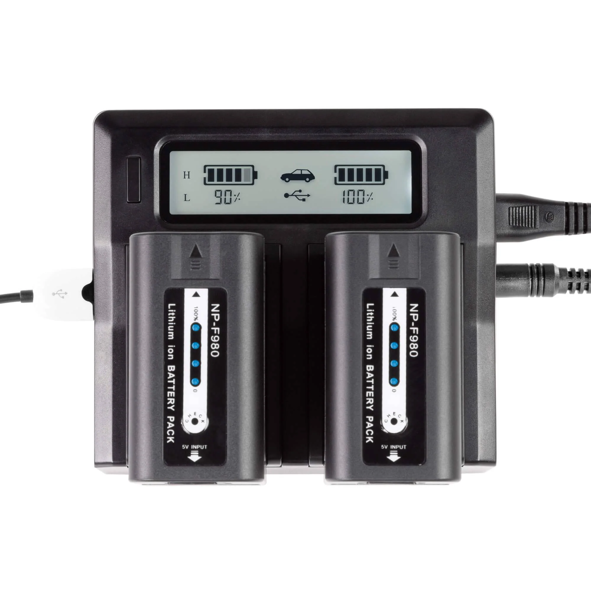 SHAPE NP-F980 Batteries with Dual LCD Charger for Sony - Image 5