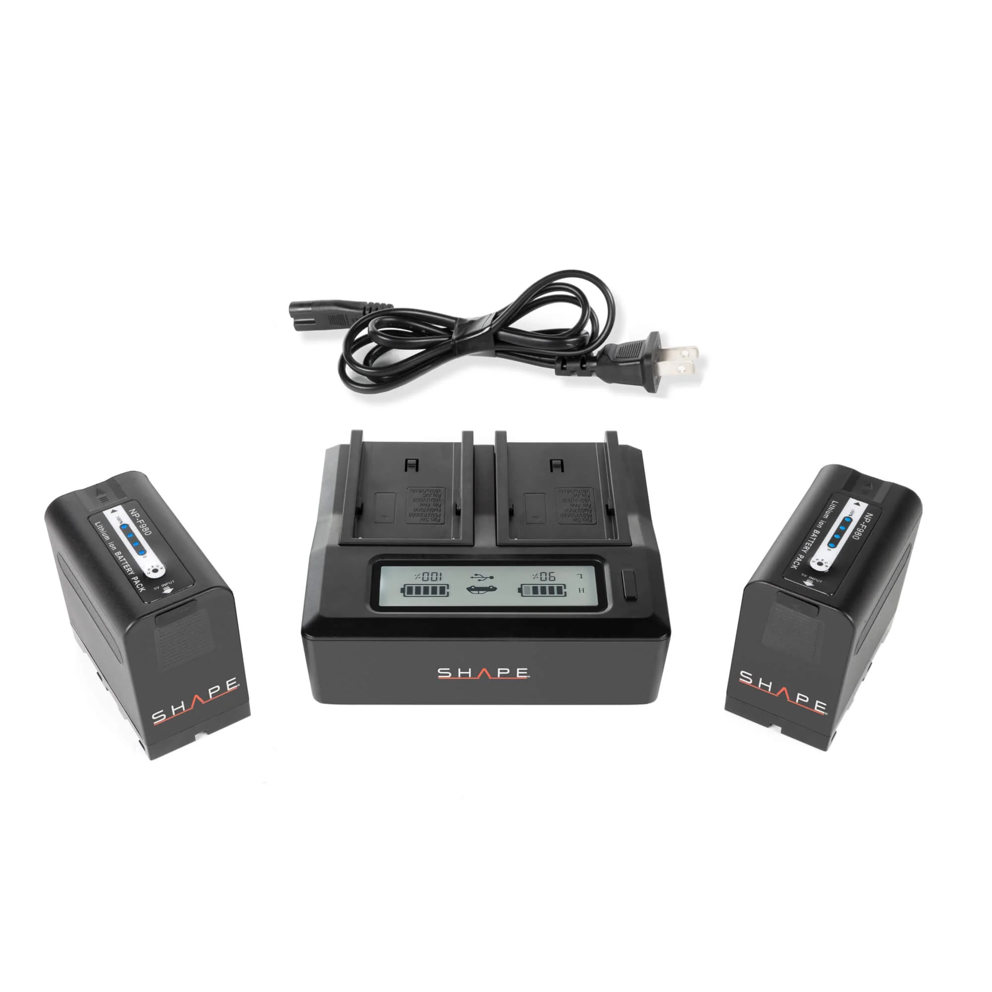 SHAPE NP-F980 Batteries with Dual LCD Charger for Sony - Image 6