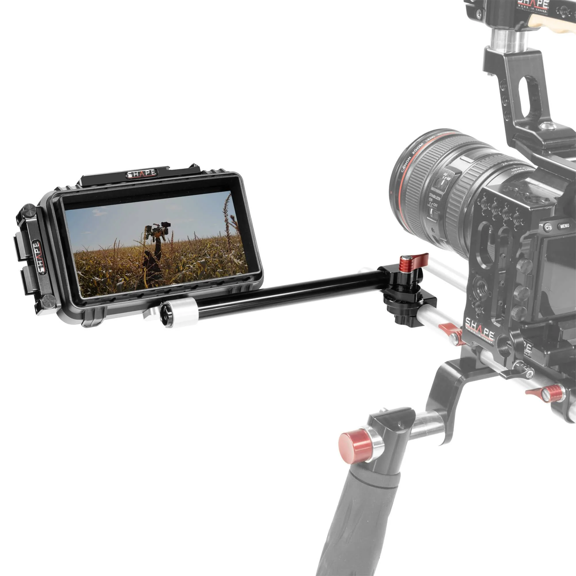 SHAPE Offset Monitor Swivel Rod Mount - Image 3