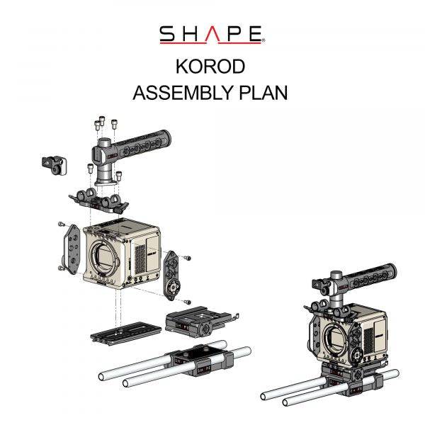 SHAPE RED® KOMODO™ & KOMODO™ 6K Production Pack Camera Cage, Top Handle and Rod Bloc System - Image 15