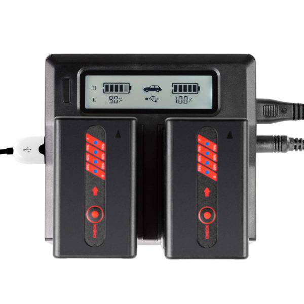 SHAPE Sony BP-U65 Batteries with Dual LCD Charger - Image 3