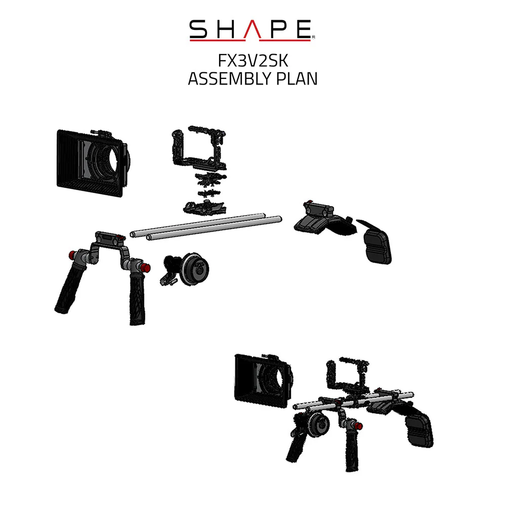 SHAPE V2 Shoulder Mount Mattebox Follow Focus For Sony FX3 & FX30 - Image 12