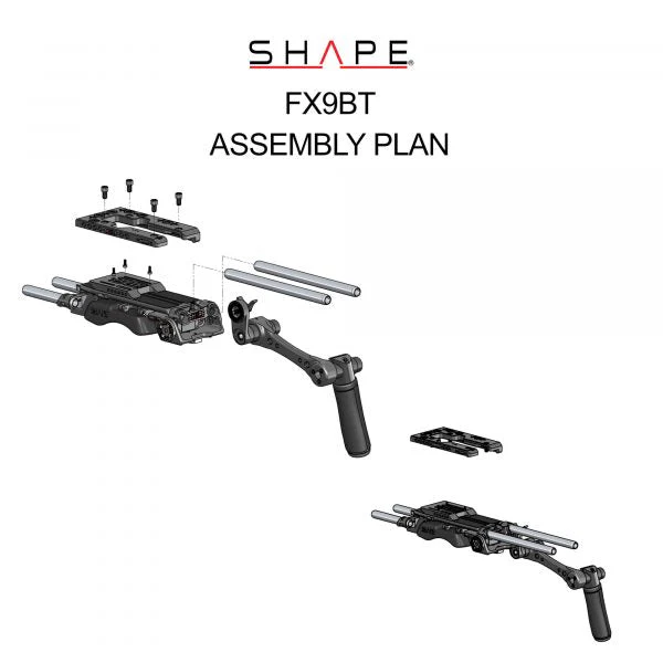 SHAPE Sony FX9 15 mm Baseplate with Top Plate - Image 25