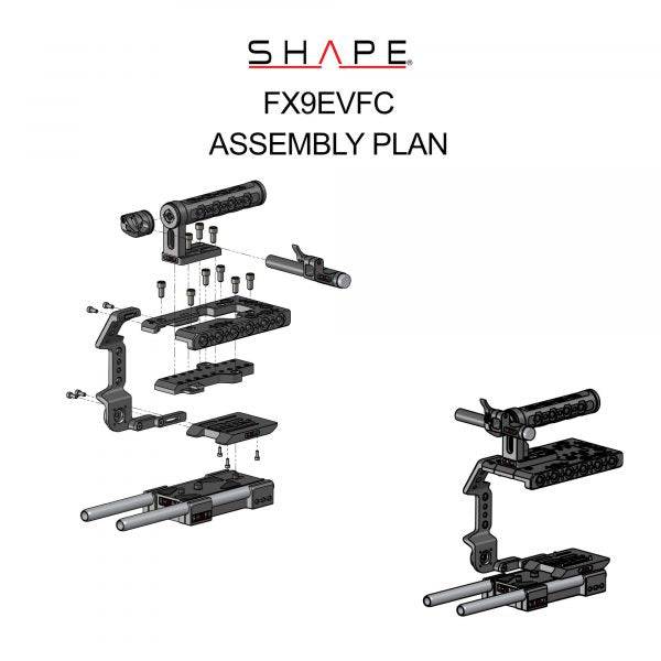 SHAPE Sony FX9 Camera Cage, Top Handle, Rod Bloc System and View Finder Mount - Image 27