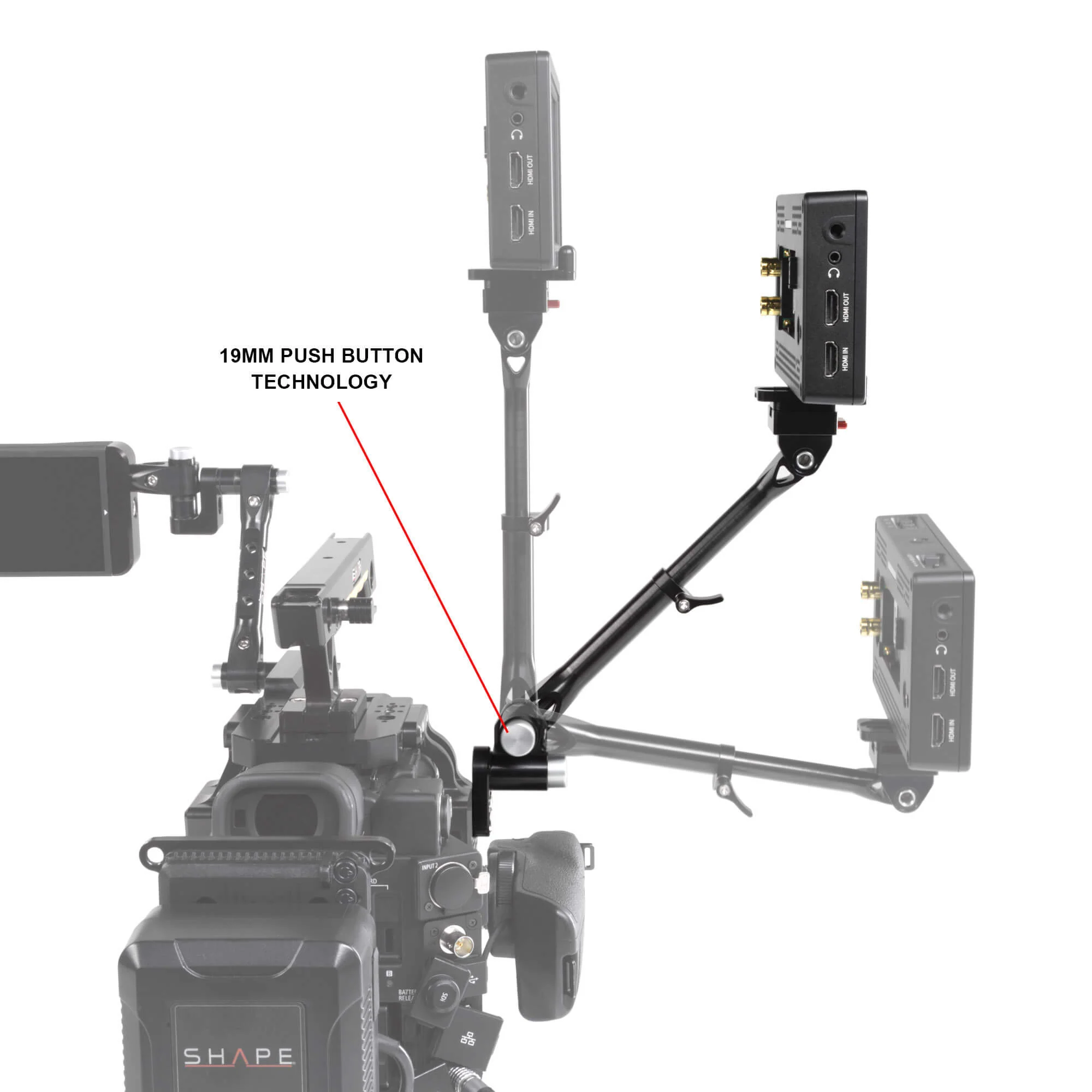SHAPE Telescopic Push Button Magic Arm with Mini Quick Release Plate - Image 3