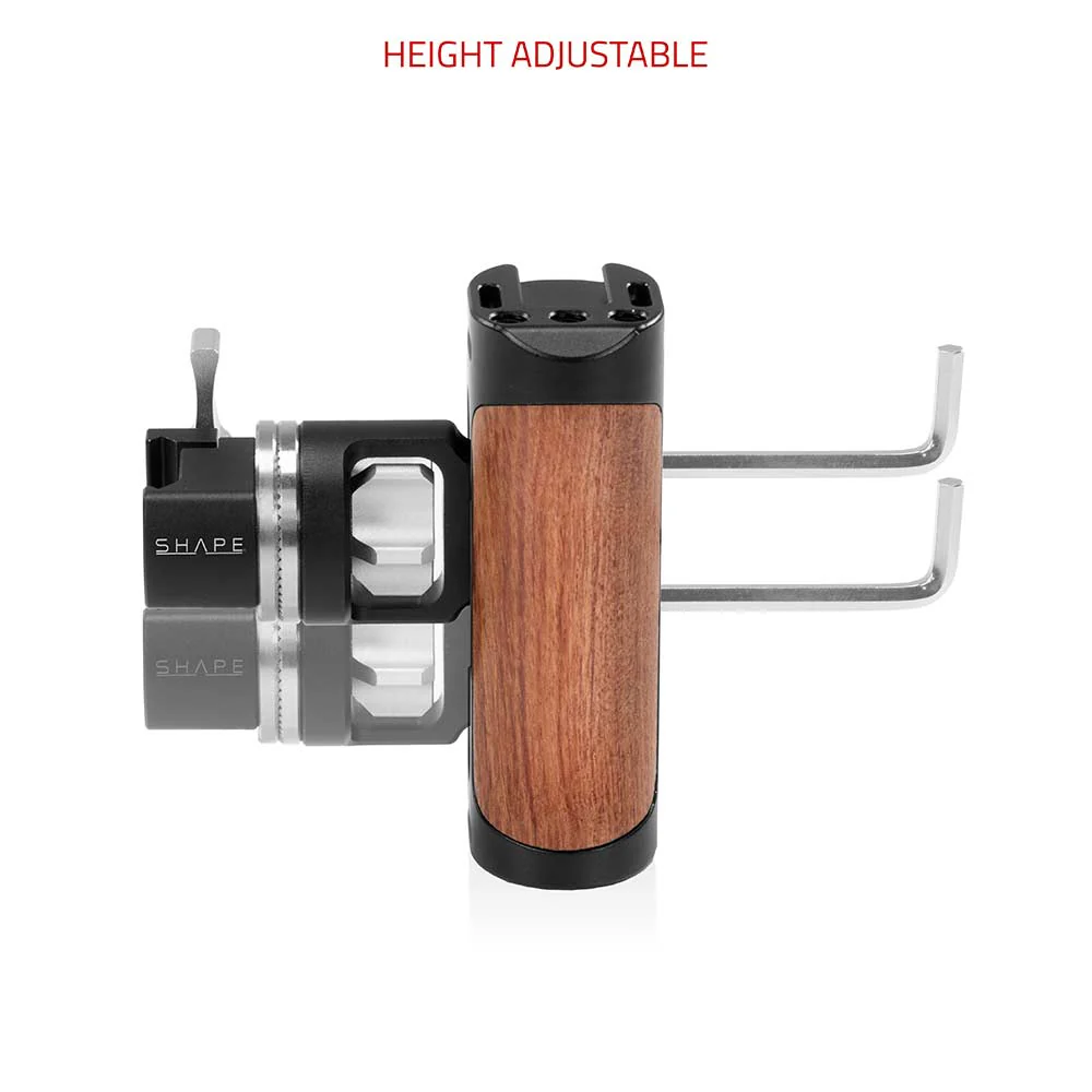 SHAPE Universal Wooden Pivoting Side Handgrip NATO Clamp with ARRI Rosette - Image 4